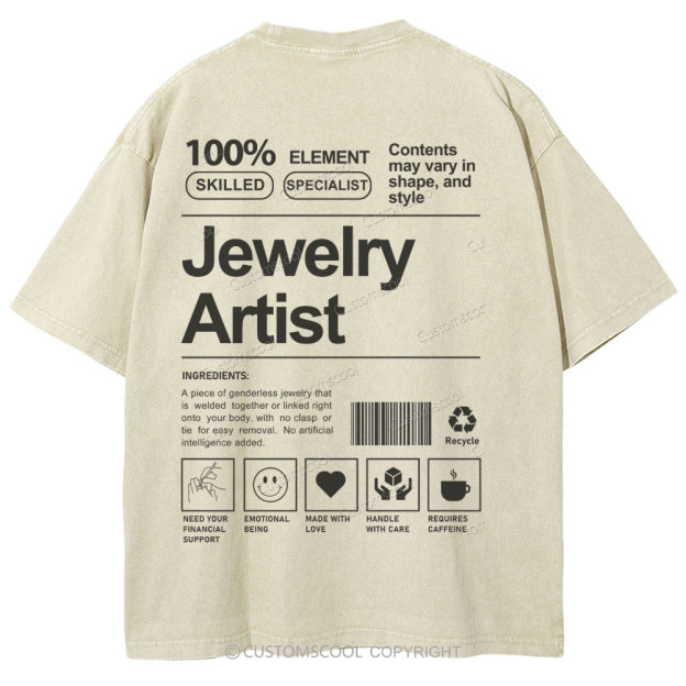 Jewelry Artist Unisex Fit Washed T-Shirt Customscool