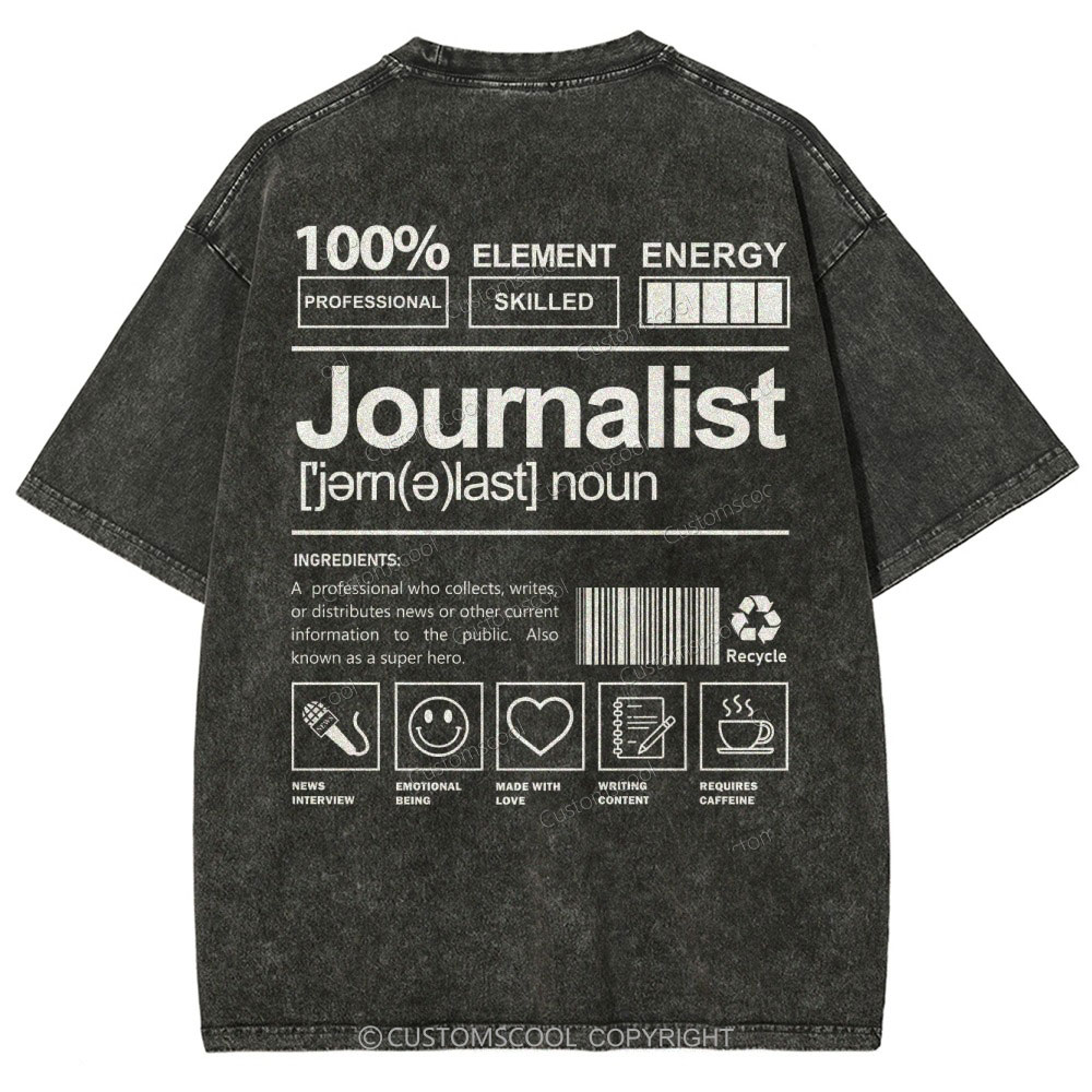 Journalist Unisex Fit Washed T-Shirt Customscool