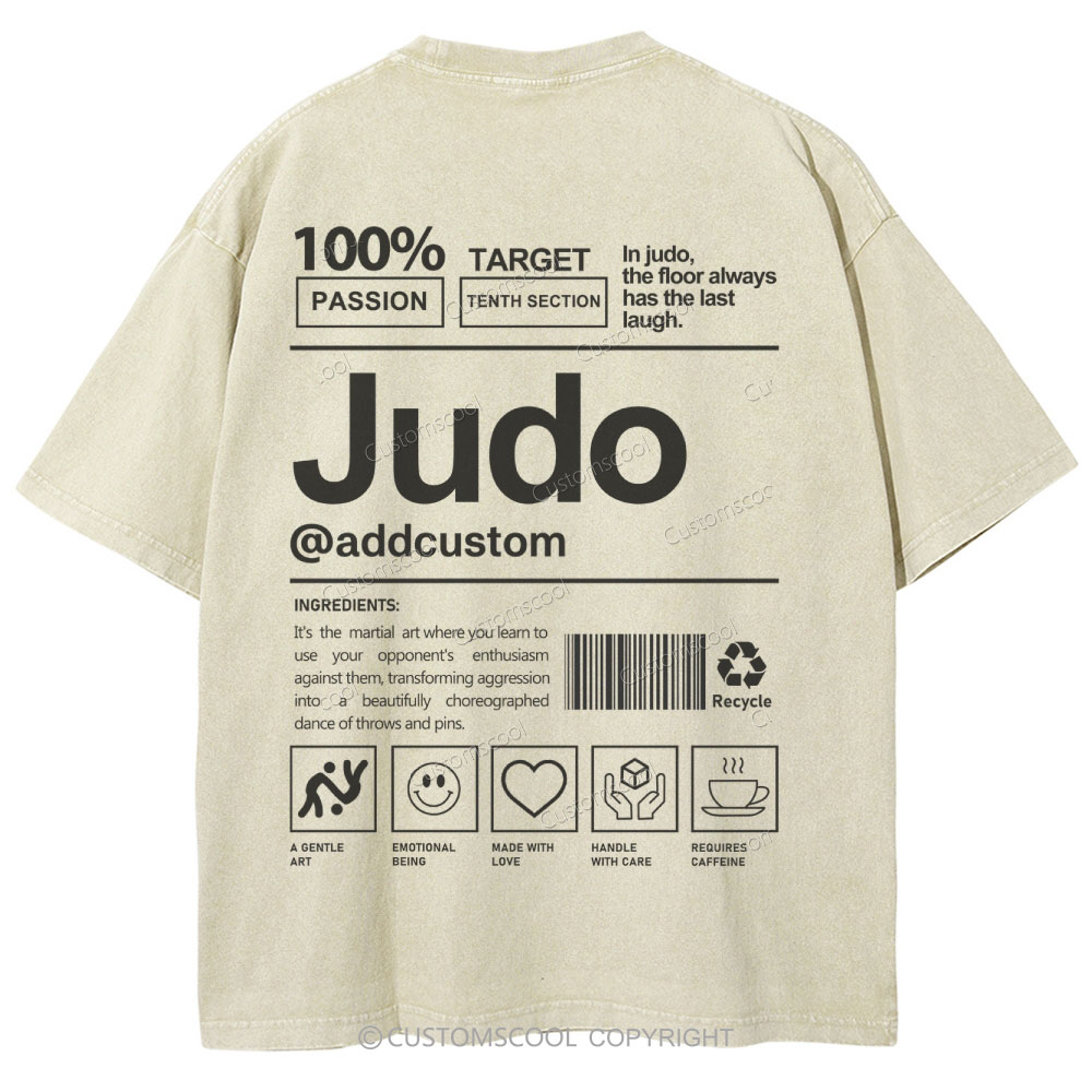 Judo Addcustom Unisex Fit Washed T-Shirt Customscool