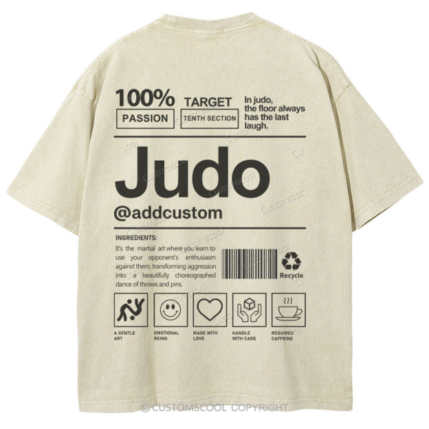 Judo Addcustom Unisex Fit Washed T-Shirt Customscool