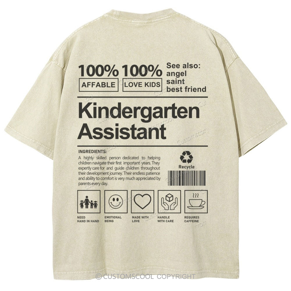 Kindergarten Assistant Unisex Fit Washed T-Shirt