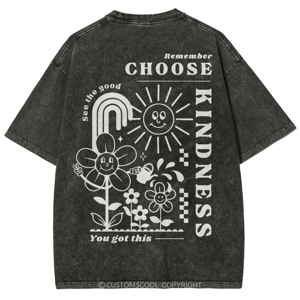 Kindness Vintage Snowflake Washed T-Shirt Customscool