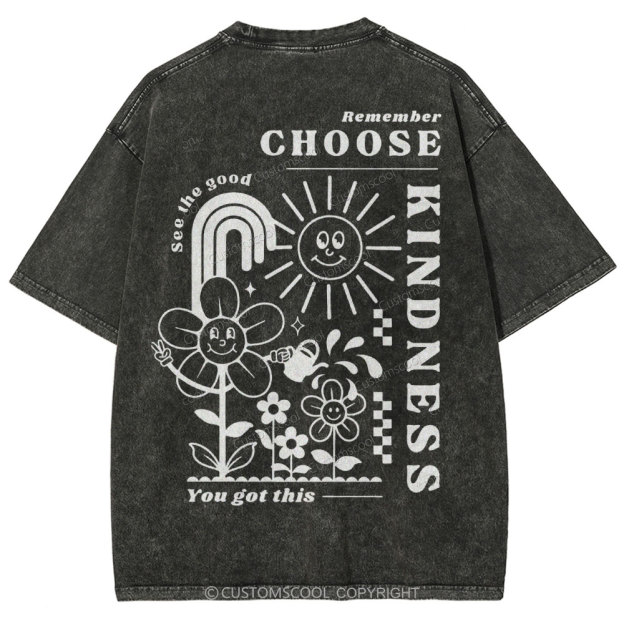 Kindness Vintage Snowflake Washed T-Shirt Customscool
