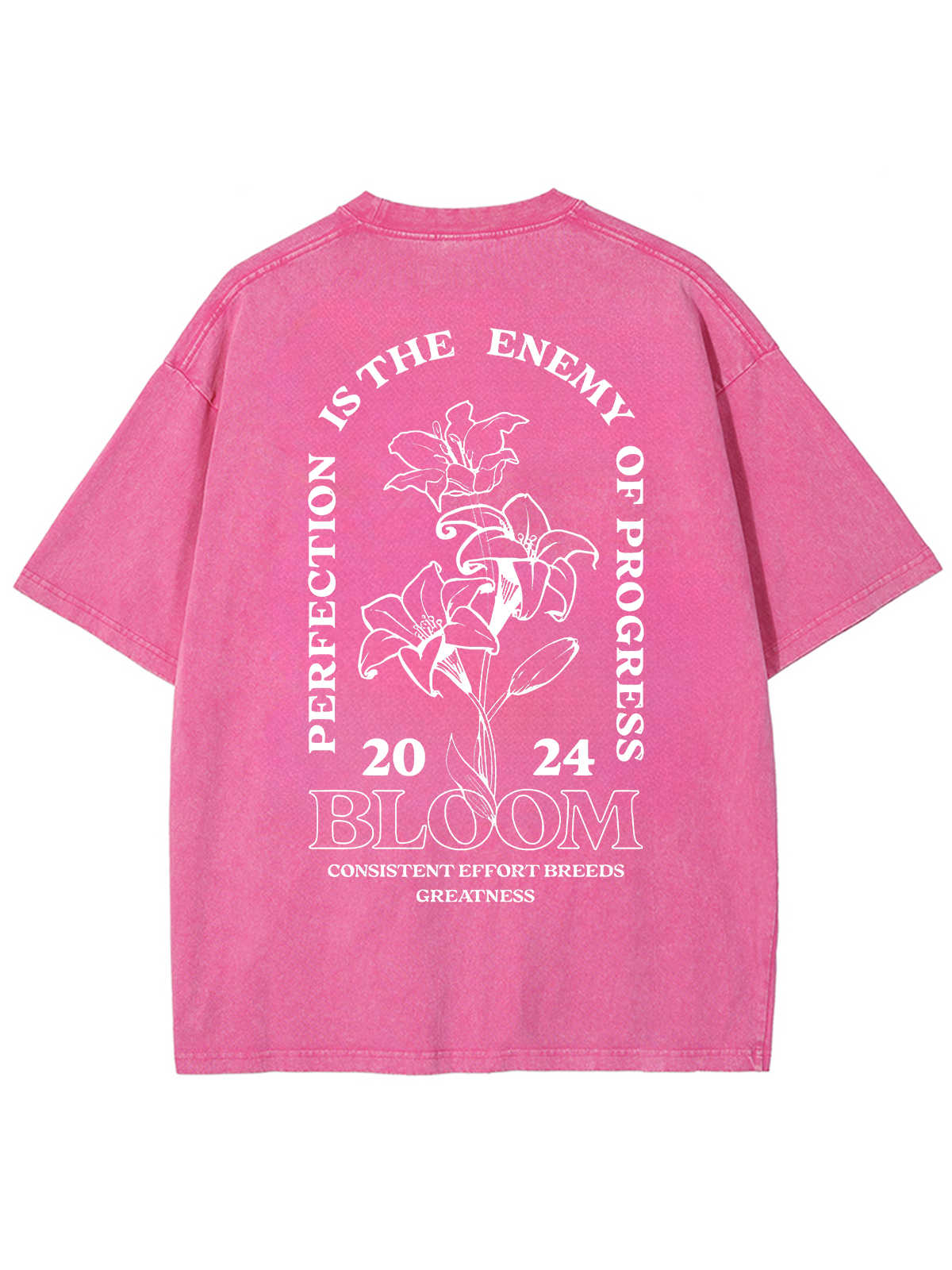 Bloom 2024 Unisex Printed Retro Washed Short Sleeved T-Shirt