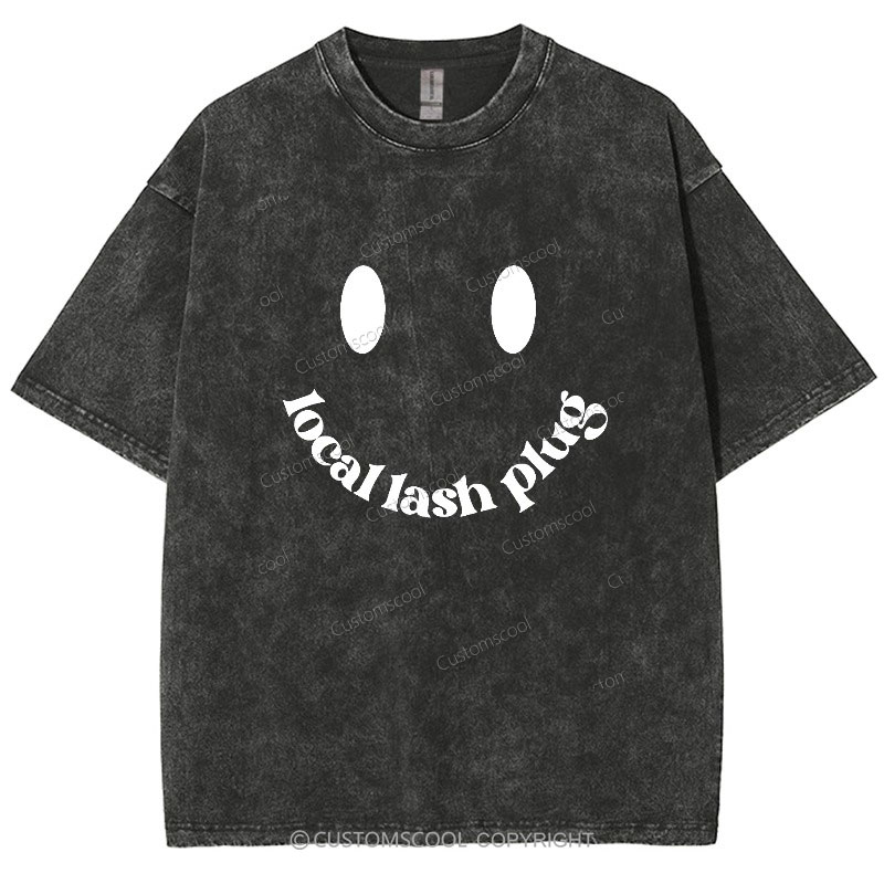 Local Lash Plug Unisex Fit Washed Oversized T-Shirt Customscool