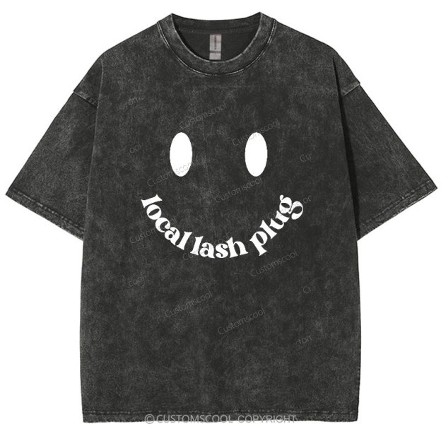 Local Lash Plug Unisex Fit Washed Oversized T-Shirt Customscool