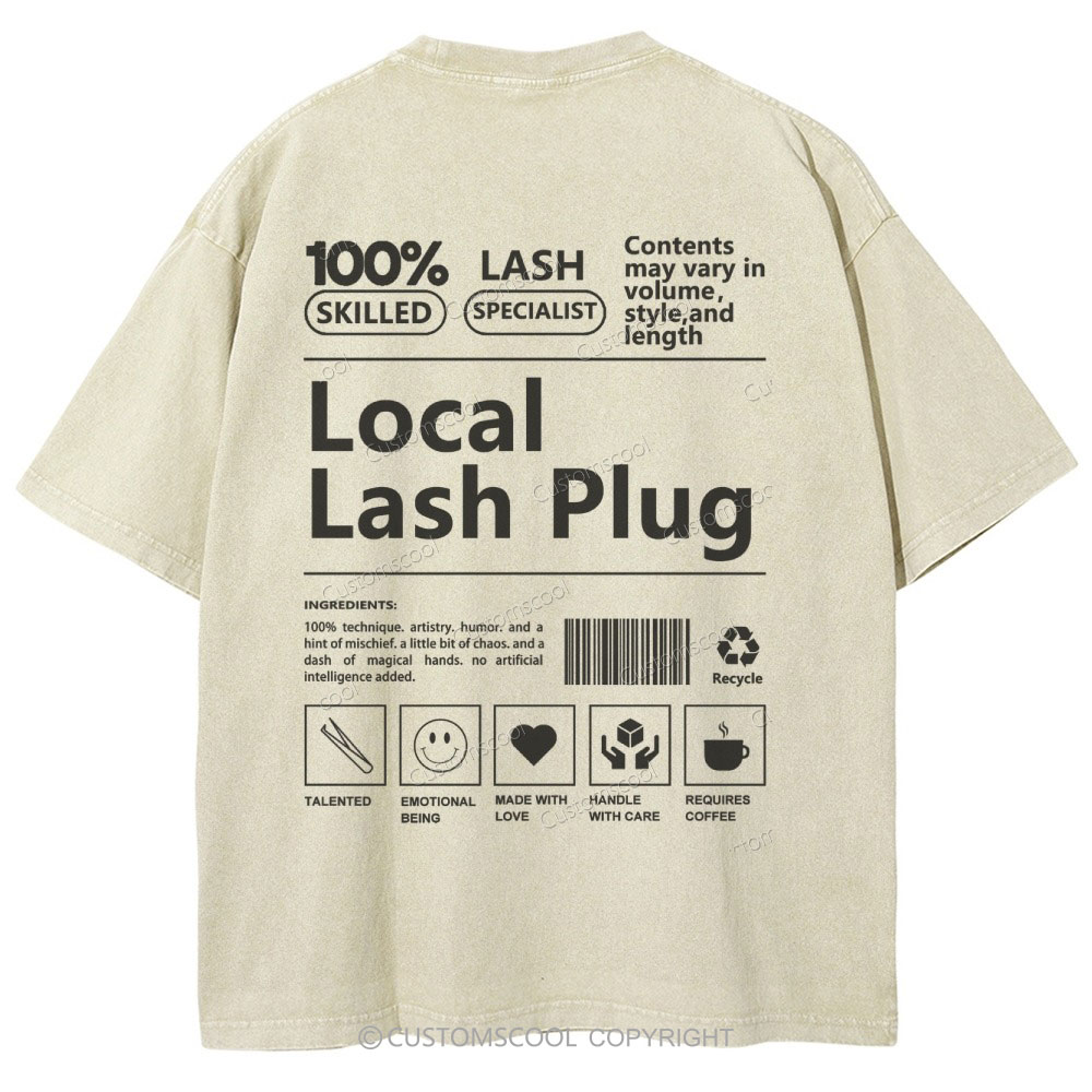 Local Lash Plug Vintage Snowflake Washed T-Shirt Customscool