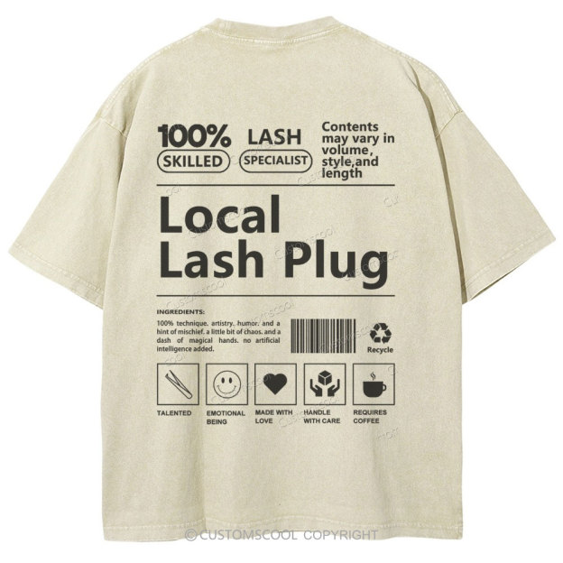 Local Lash Plug Vintage Snowflake Washed T-Shirt Customscool