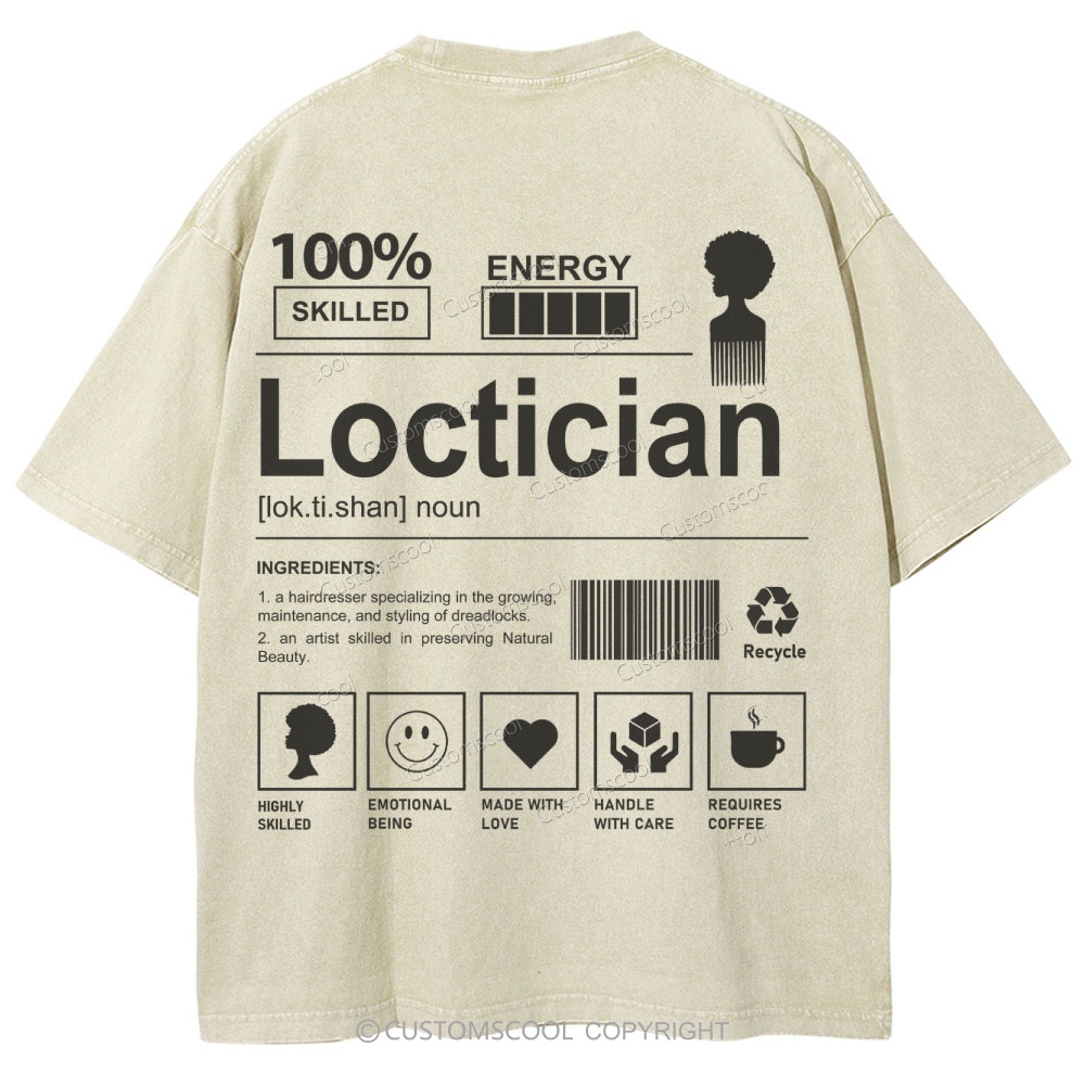 Loctician Unisex Fit Washed T-Shirt Customscool