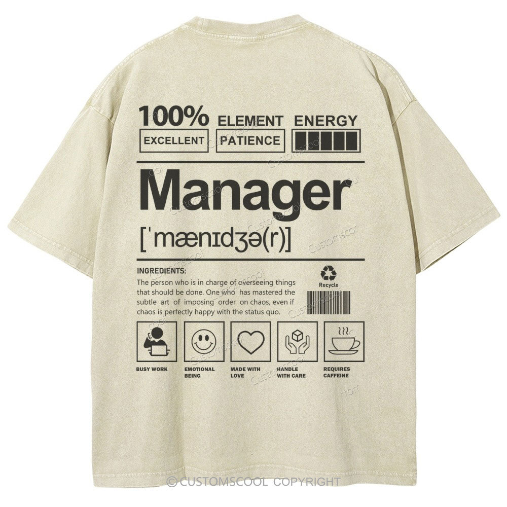 Manager Unisex Fit Washed T-Shirt
