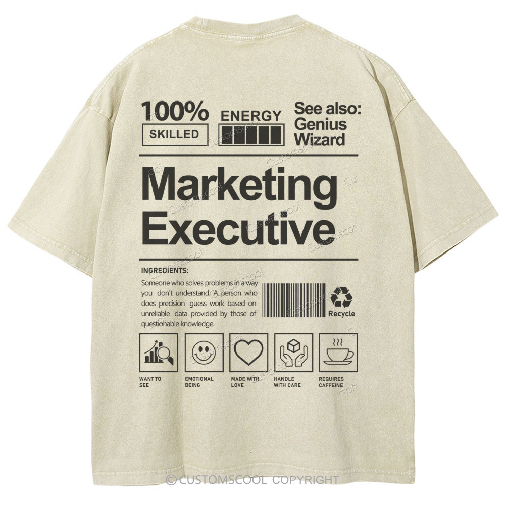 Marketing Executive Unisex Fit Washed T-Shirt
