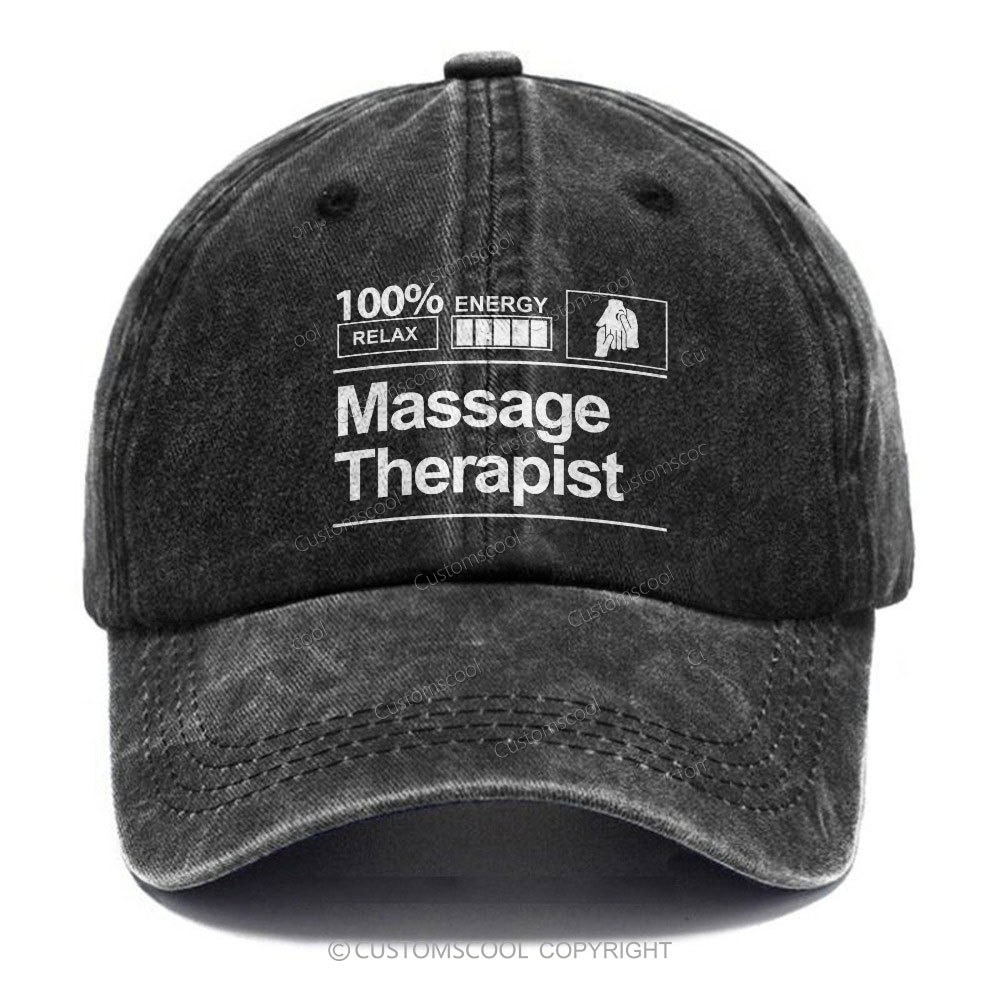 Massage Therapist Unisex Vintage Casual Washed Cap