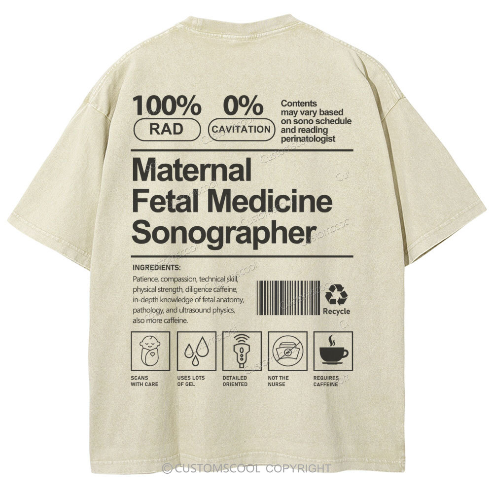 Maternal Fetal Medicine Sonographer Unisex Fit Washed T-Shirt Customscool
