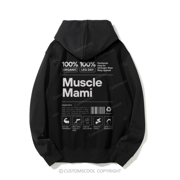 Muscle Mami Long sleeved Hoodie Customscool