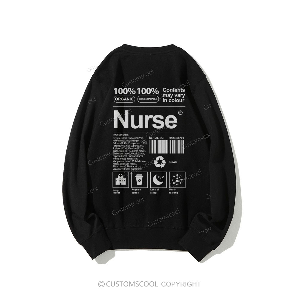 Nurse Casual Crewneck Sweatshirt Customscool