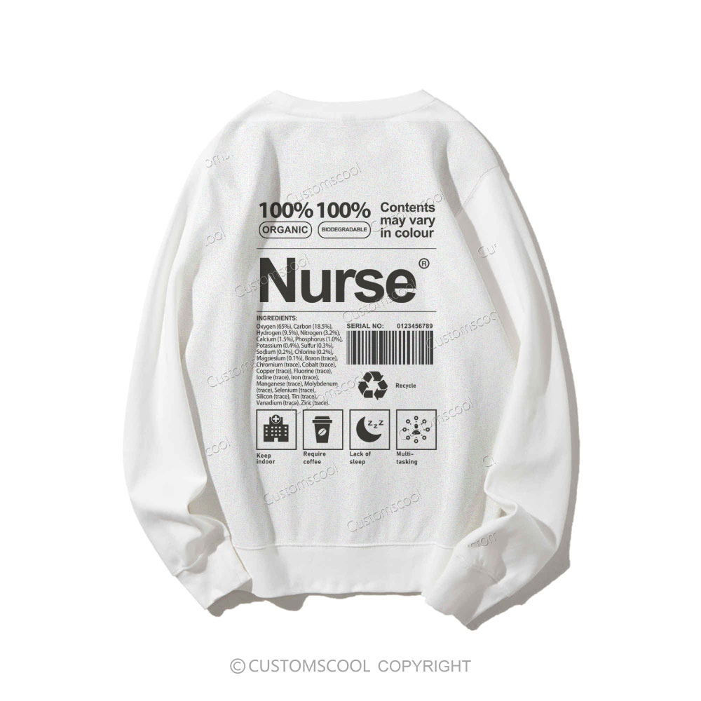 Nurse Casual Crewneck Sweatshirt Customscool