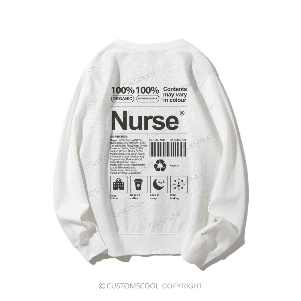 Nurse Casual Crewneck Sweatshirt Customscool