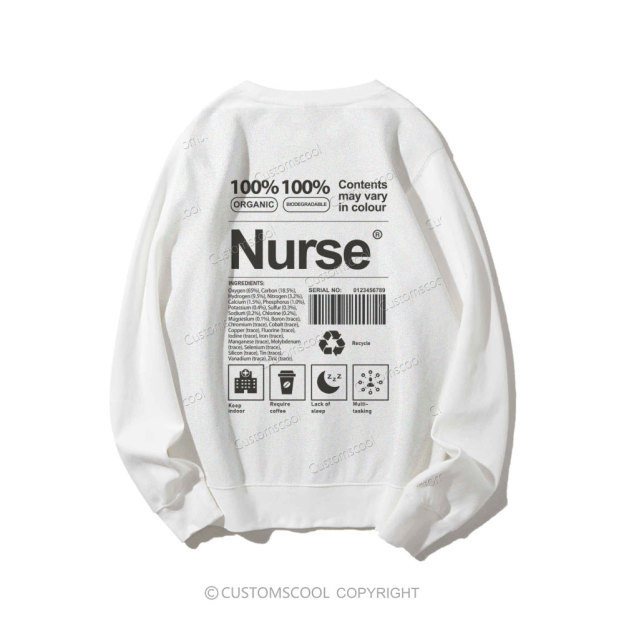 Nurse Casual Crewneck Sweatshirt Customscool