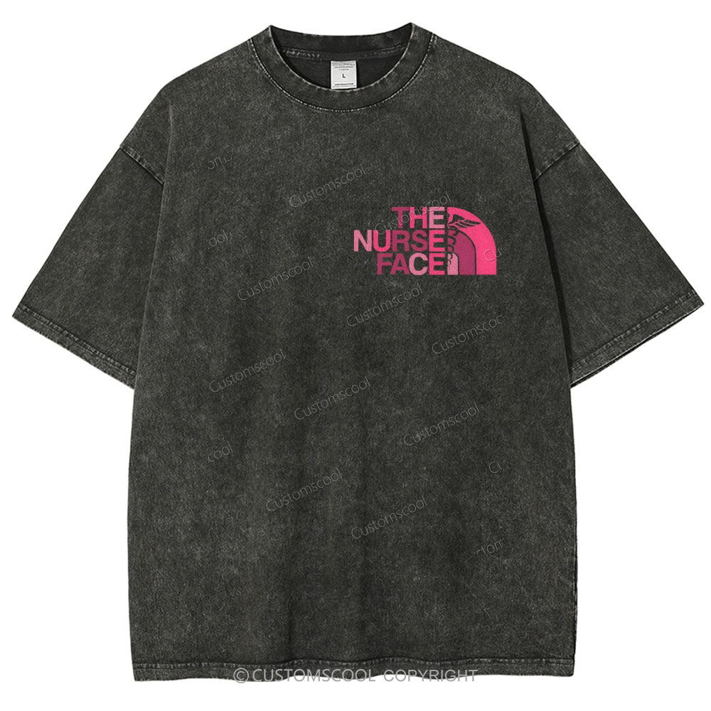 Nurse Face Unisex Fit Washed T-Shirt Customscool