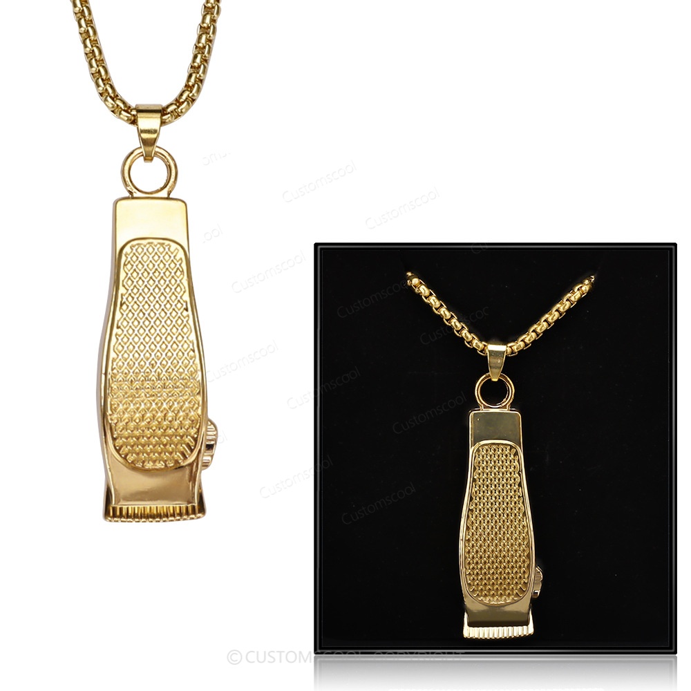 Barber shop rotating light razor razor hair salon seat hair dryer scissors necklace and Scissors comb brooch Customscool