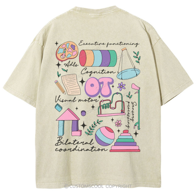 Occupational Therapist Addcustom Unisex Fit Washed T-Shirt Customscool