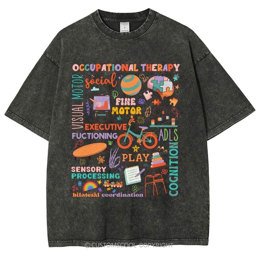 Occupational Therapist Unisex Fit Washed T-Shirt Customscool