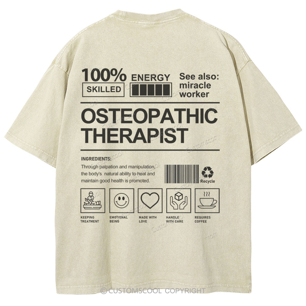 Osteopathic Therapist Unisex Fit Washed T-Shirt Customscool