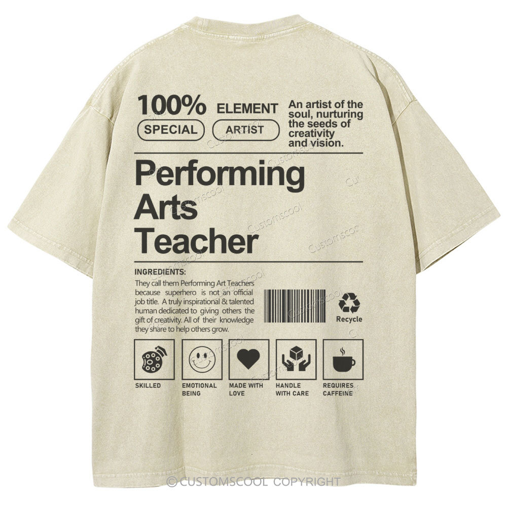 Performing Arts Teacher Unisex Fit Washed T-Shirt
