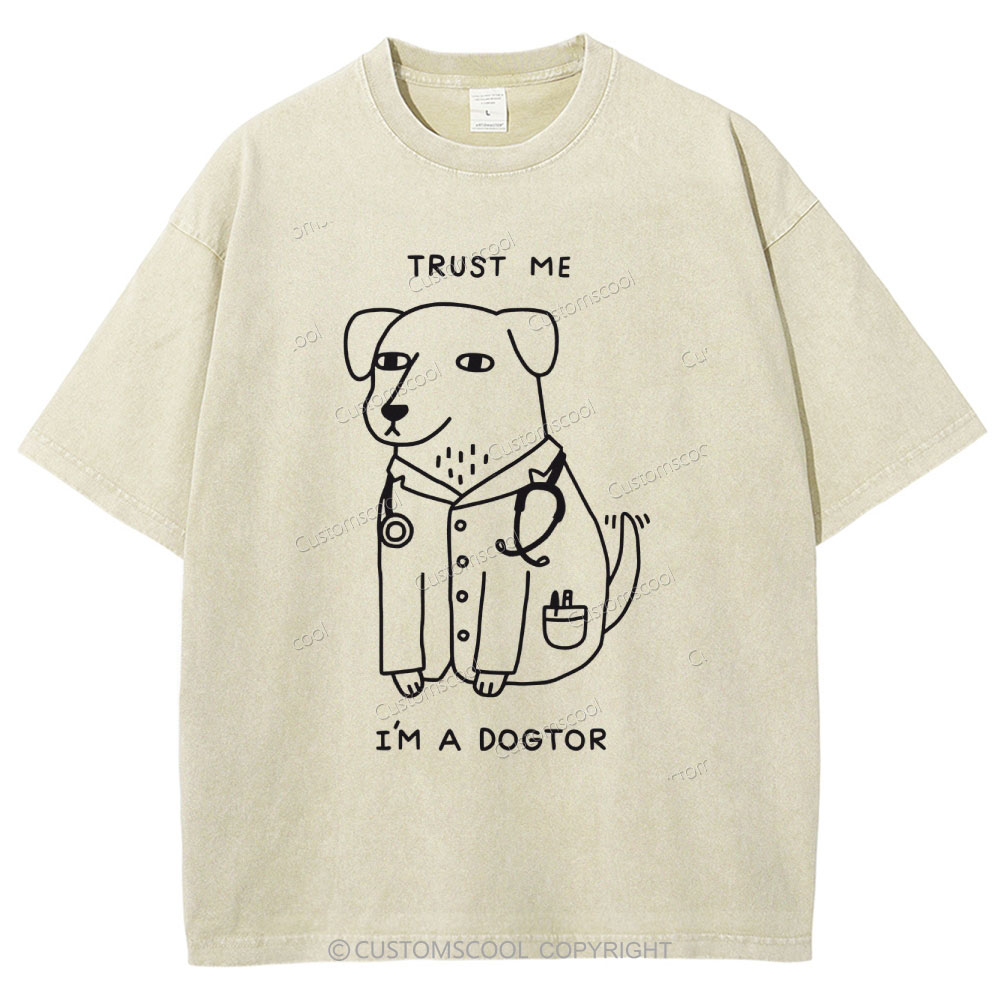 Pet Doctor Unisex Fit Washed T-Shirt Customscool