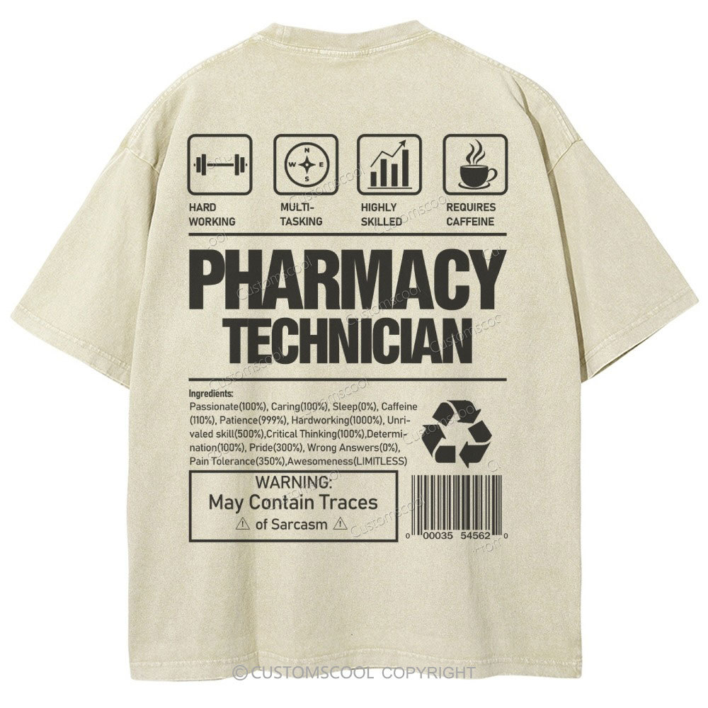 Pharmacy Technician Unisex Fit Washed T-Shirt Customscool