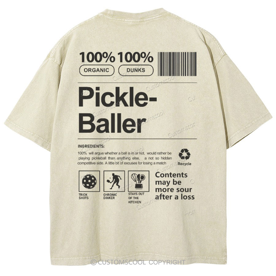Pickle Baller Unisex Fit Washed Oversized T-Shirt Customscool