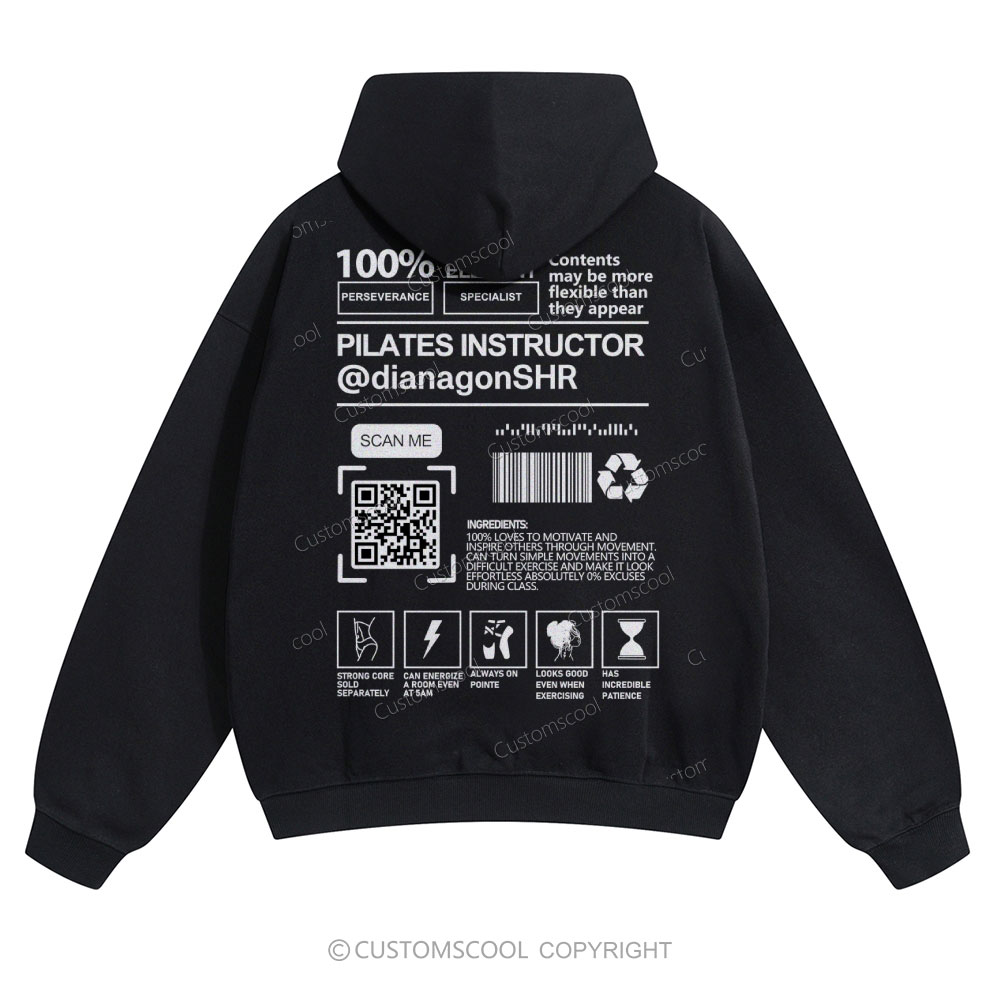 Pilates Instructor Solid Color Hoodie Customscool