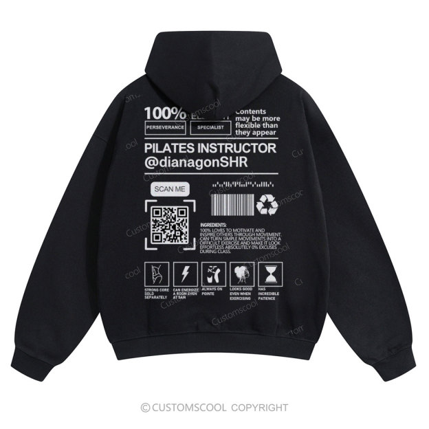 Pilates Instructor Solid Color Hoodie Customscool