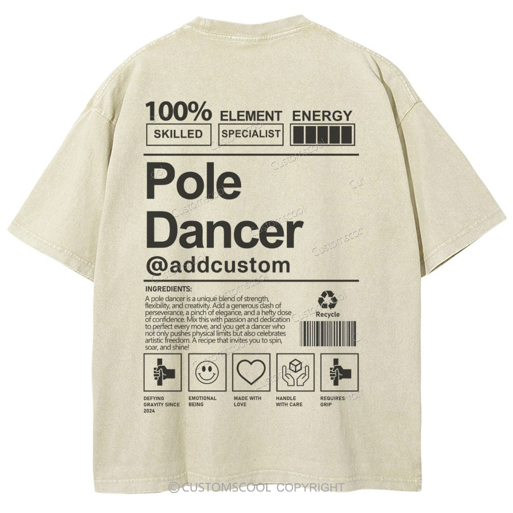 Pole Dancer Addcustom Unisex Fit Washed T-Shirt Customscool