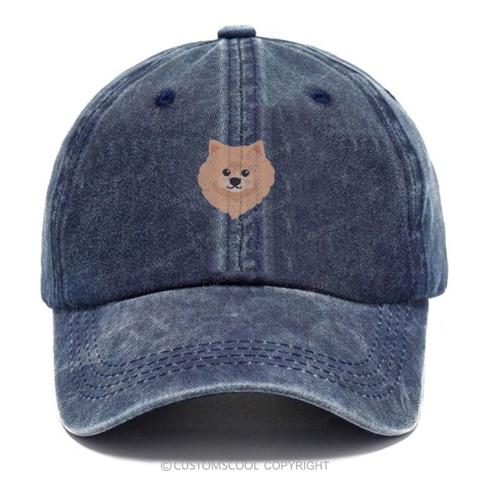 French Bulldog Golden Retriever Labrador Dachshund Dog Face Embroidered Unisex Vintage Casual Washed Cap Customscool