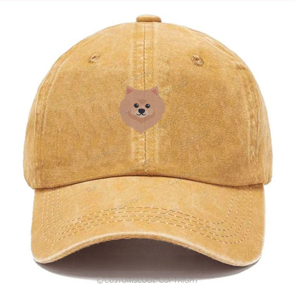 French Bulldog Golden Retriever Labrador Dachshund Dog Face Embroidered Unisex Vintage Casual Washed Cap Customscool