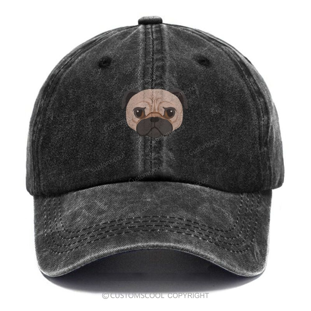 French Bulldog Golden Retriever Labrador Dachshund Dog Face Embroidered Unisex Vintage Casual Washed Cap Customscool