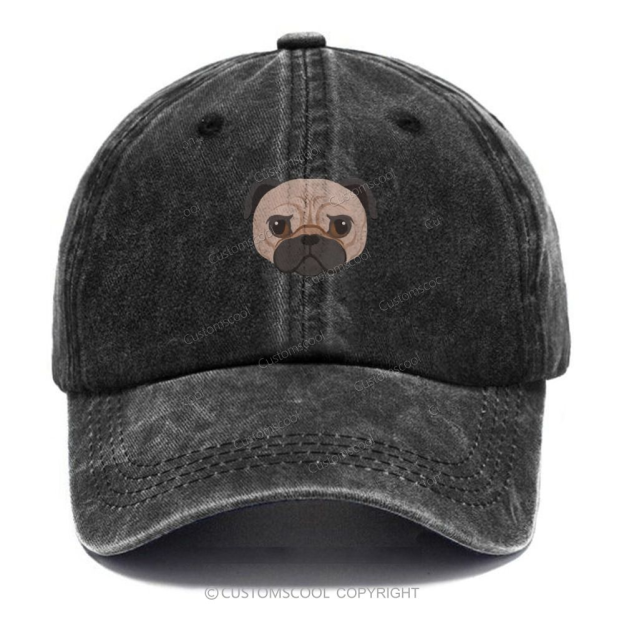 French Bulldog Golden Retriever Labrador Dachshund Dog Face Embroidered Unisex Vintage Casual Washed Cap Customscool