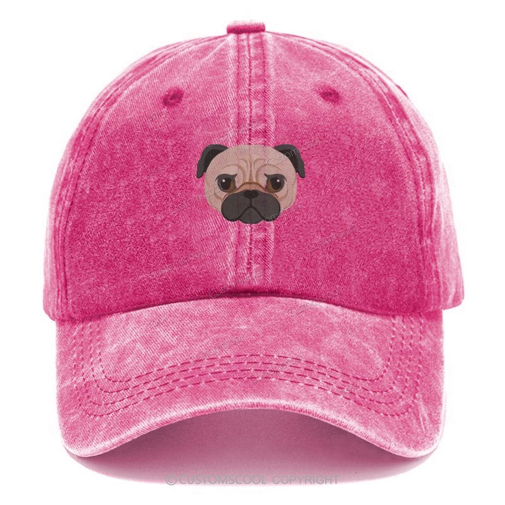 French Bulldog Golden Retriever Labrador Dachshund Dog Face Embroidered Unisex Vintage Casual Washed Cap Customscool