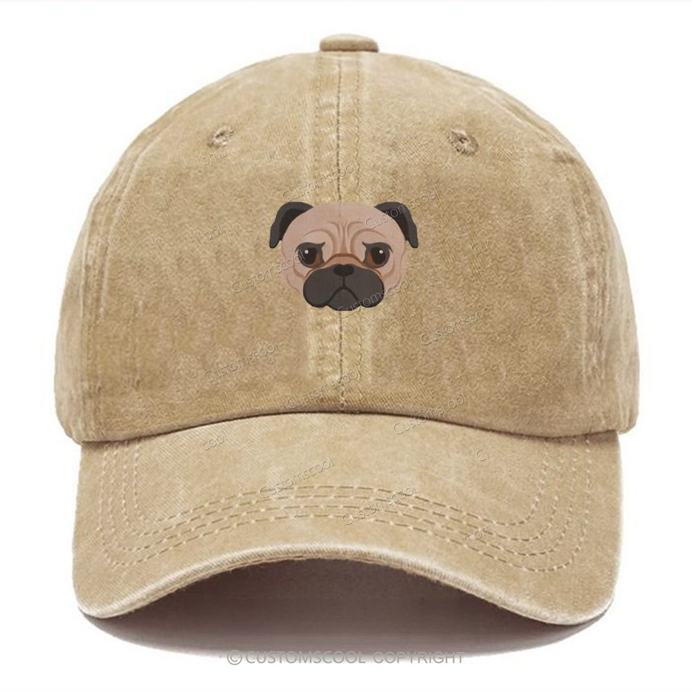 French Bulldog Golden Retriever Labrador Dachshund Dog Face Embroidered Unisex Vintage Casual Washed Cap Customscool