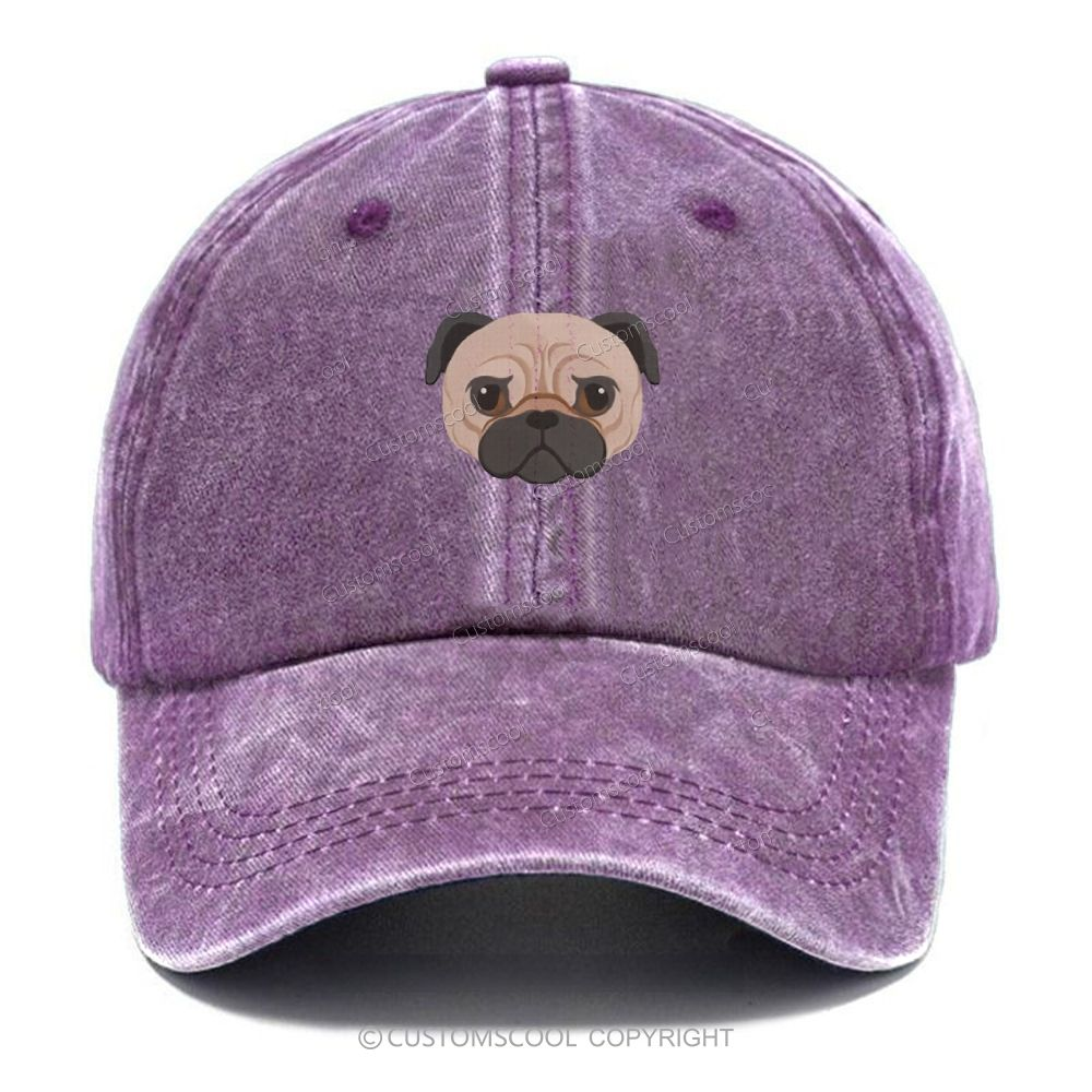 French Bulldog Golden Retriever Labrador Dachshund Dog Face Embroidered Unisex Vintage Casual Washed Cap Customscool