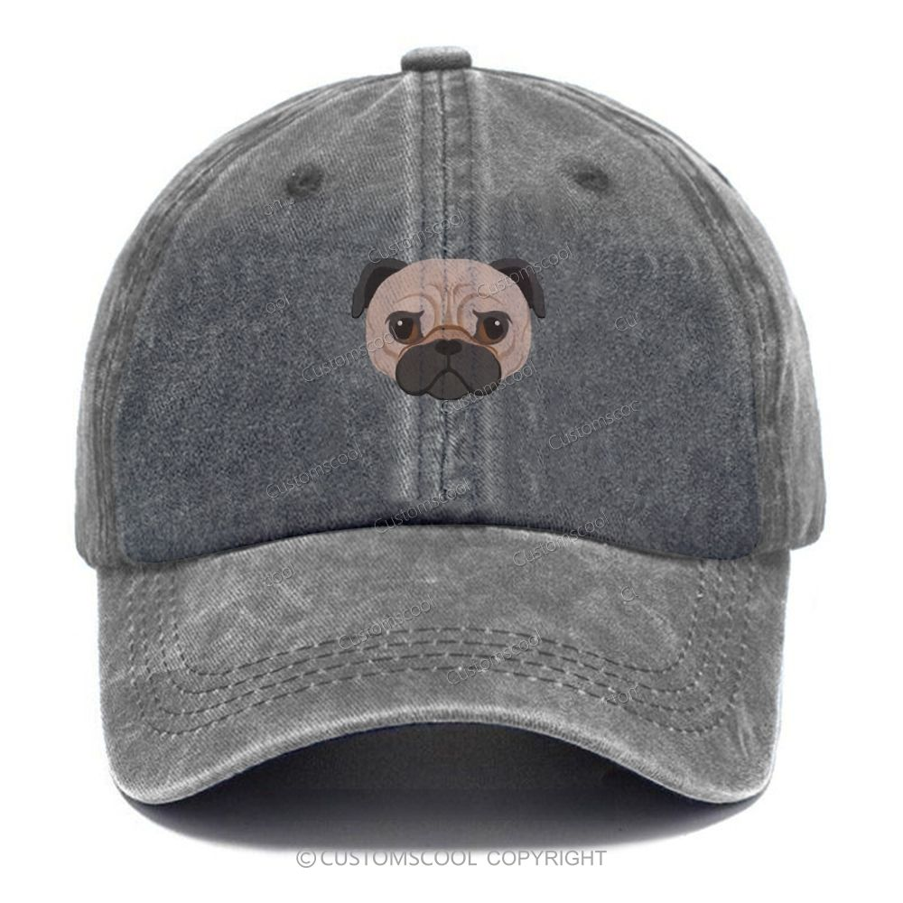 French Bulldog Golden Retriever Labrador Dachshund Dog Face Embroidered Unisex Vintage Casual Washed Cap Customscool