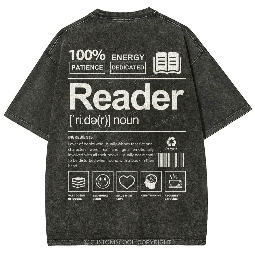 Reader Unisex Fit Washed T-Shirt