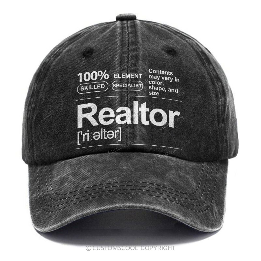 Realtor Unisex Vintage Casual Washed Cap