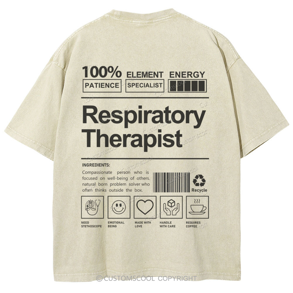 Respiratory Therapist Unisex Fit Washed T-Shirt Customscool