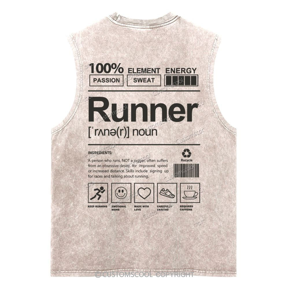 Runner Unisex Washed Tank Top Customscool