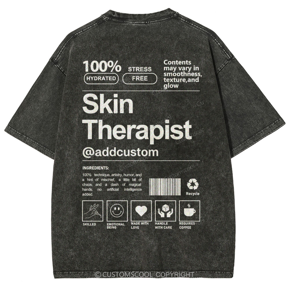 Skin Therapist Addcustom Unisex Fit Washed T-Shirt Customscool