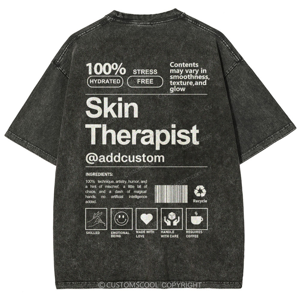 Skin Therapist Addcustom Unisex Fit Washed T-Shirt Customscool