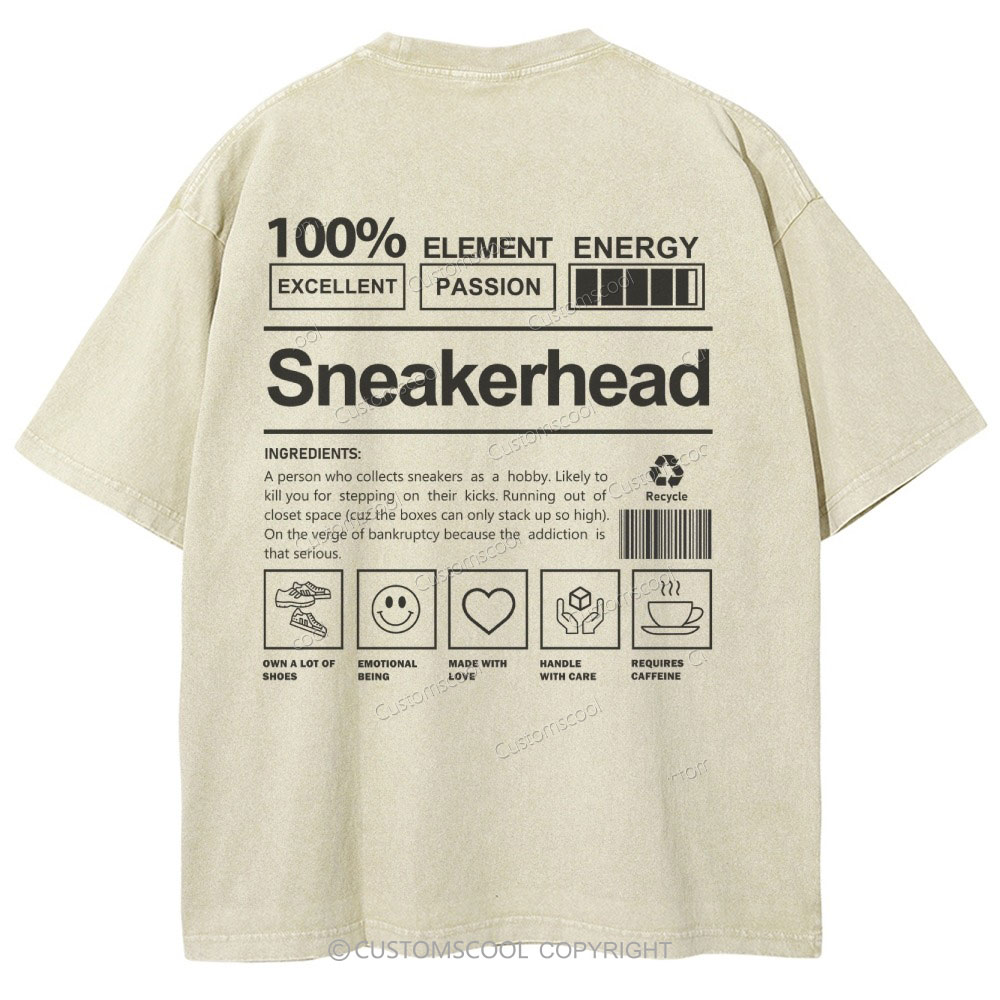 Sneakerhead Unisex Fit Washed T-Shirt Customscool