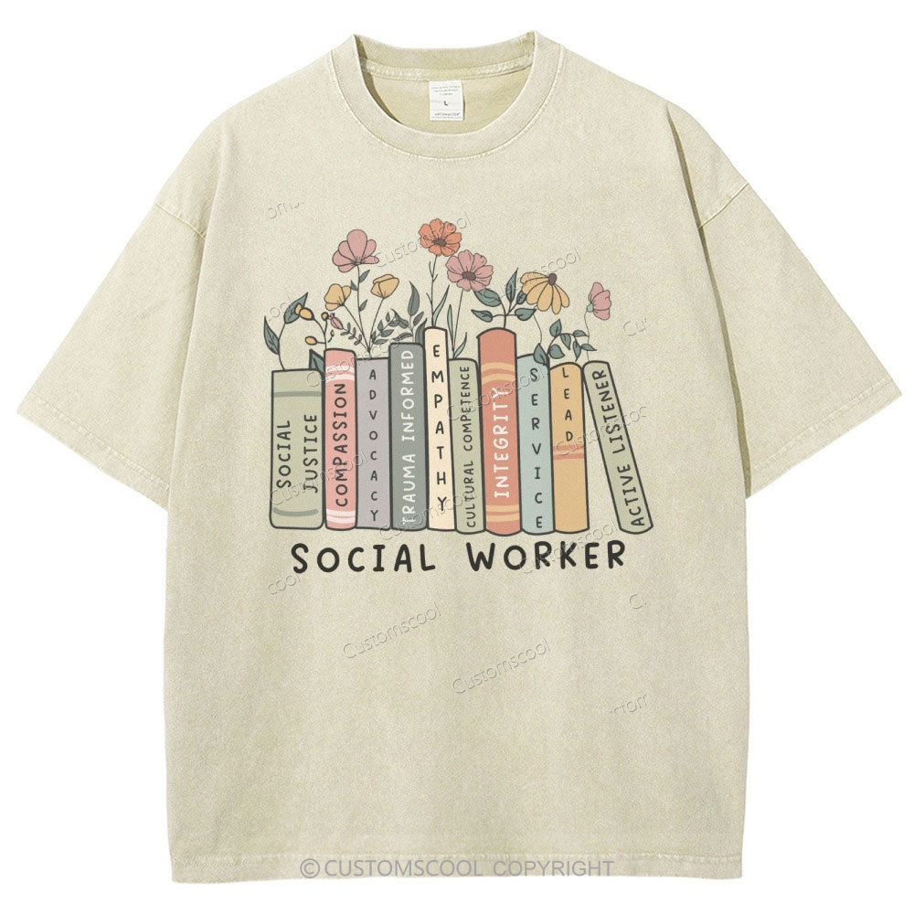 Social Worker Unisex Fit Washed T-Shirt